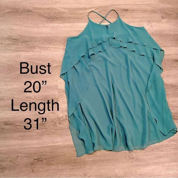 BCBGMAXAZRIA JADE LAYERED CAMI RUFFLED TOP DRESS L NWT - Picture 15 of 16